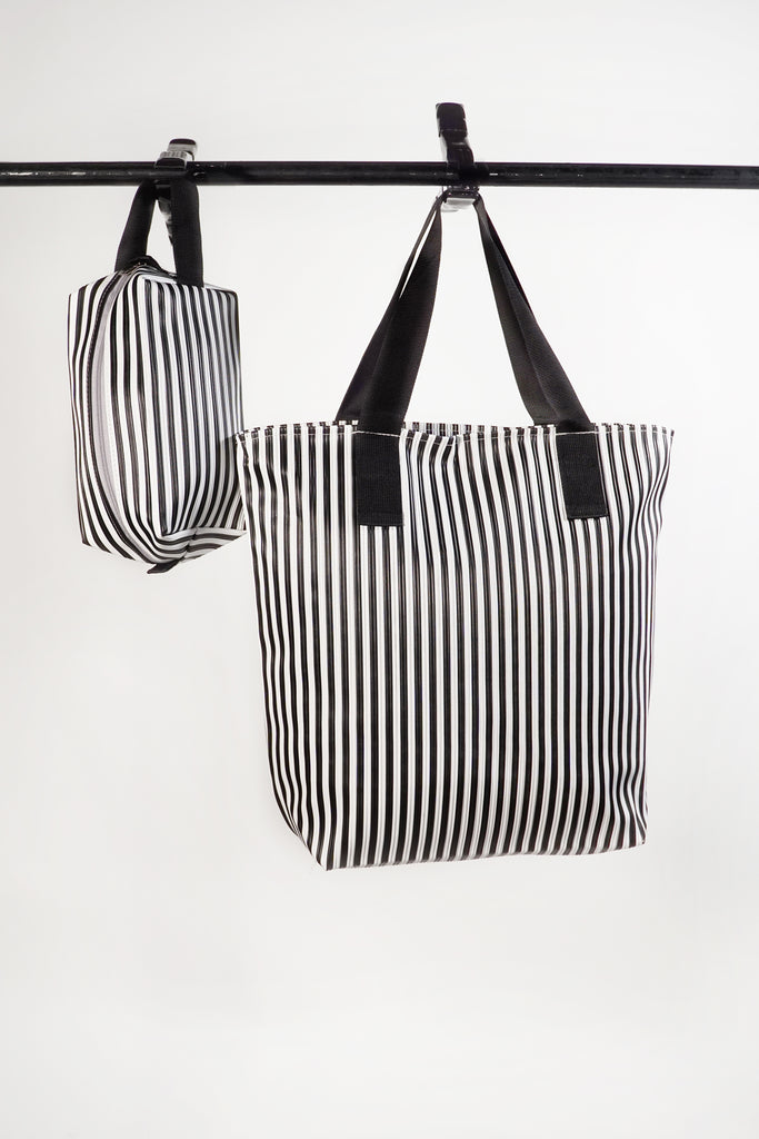 Striped Nylon Tote Set