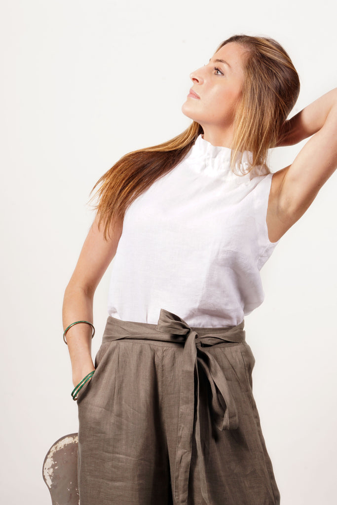 Linen Tie Neck Tank