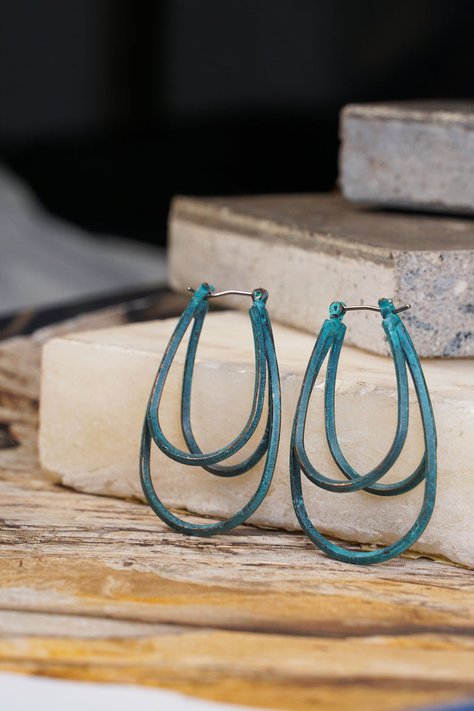 Turquoise Triple Hoop
