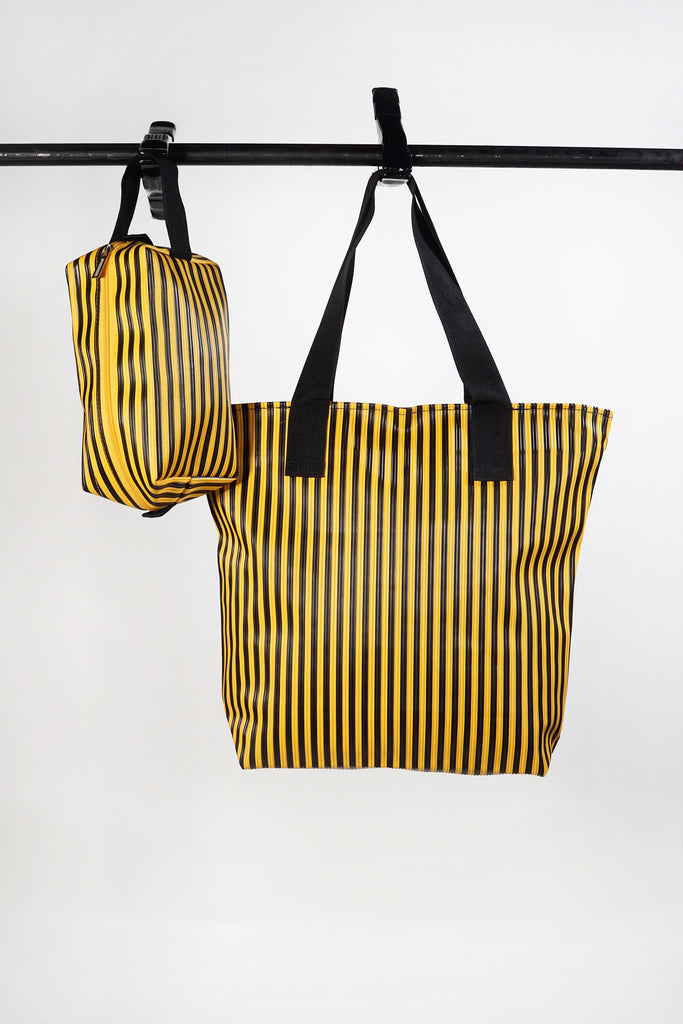 Striped Nylon Tote Set