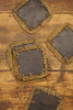 Square Wood Wicker Coaster Set