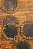 Circle Wood Wicker Coaster Set