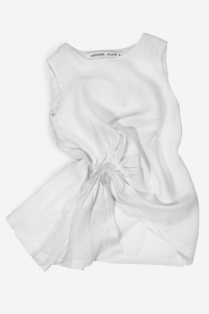 Gathered Linen Tank