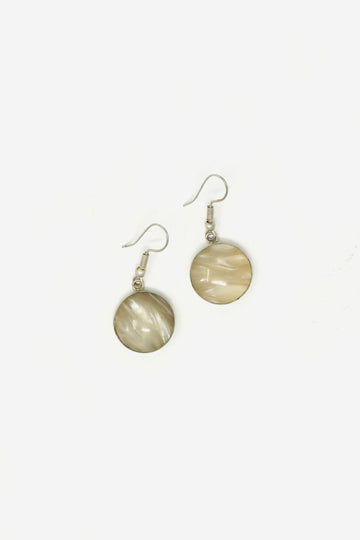 Silver & Stone Circle Earrings